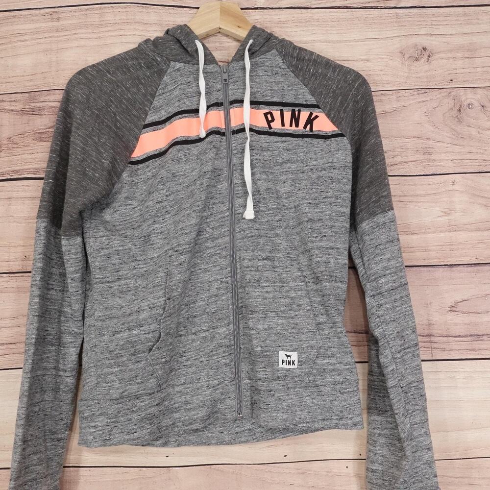 PINK Victoria's Secret Hoodie Womens XS Full Zip Long Sleeve Athletic Jacket